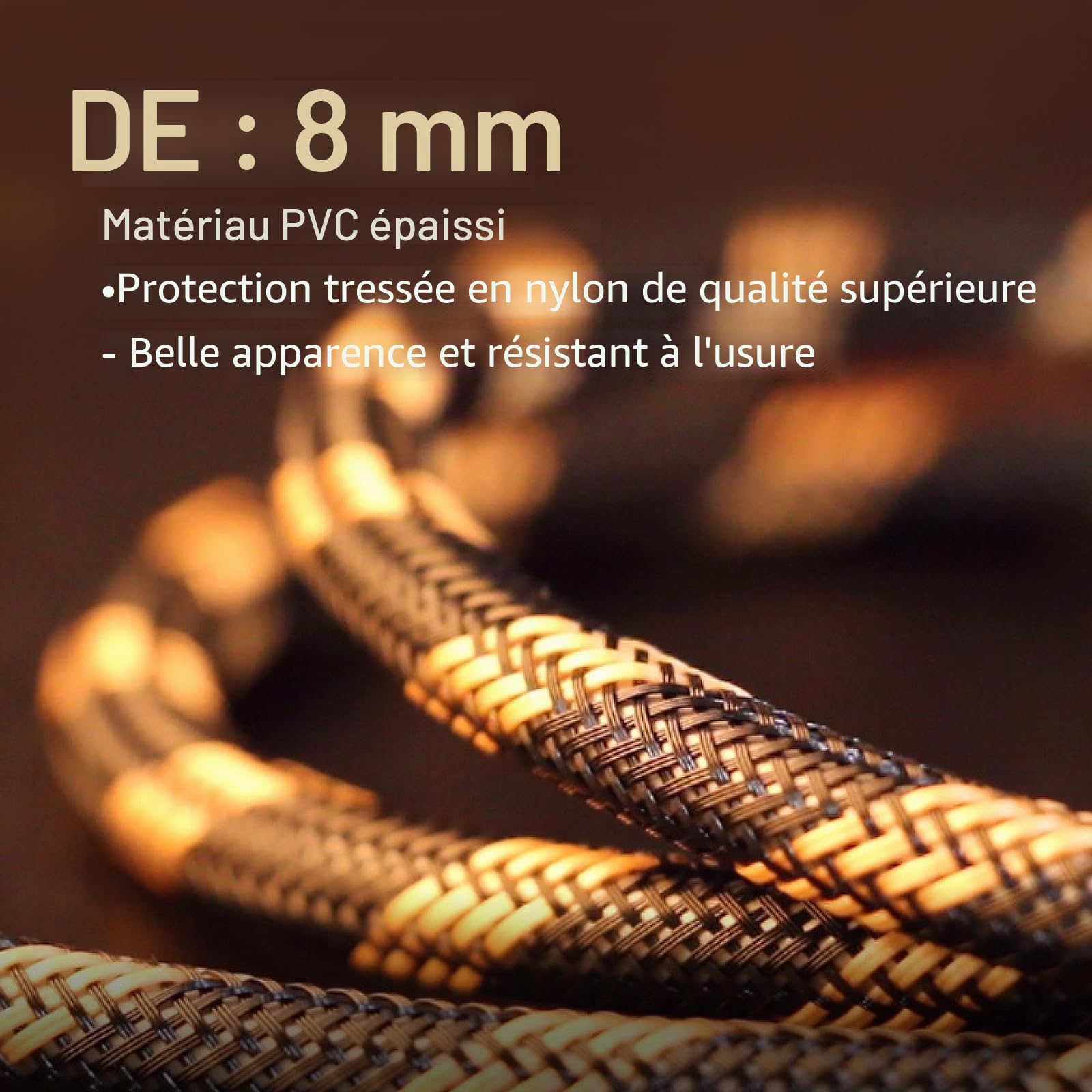 SKW Audiophile Câble en cuivre haute pureté RCA mâle vers XLR mâle, Haute Qualité, Tissage en nylon, OD:8.0mm- 1 mètre