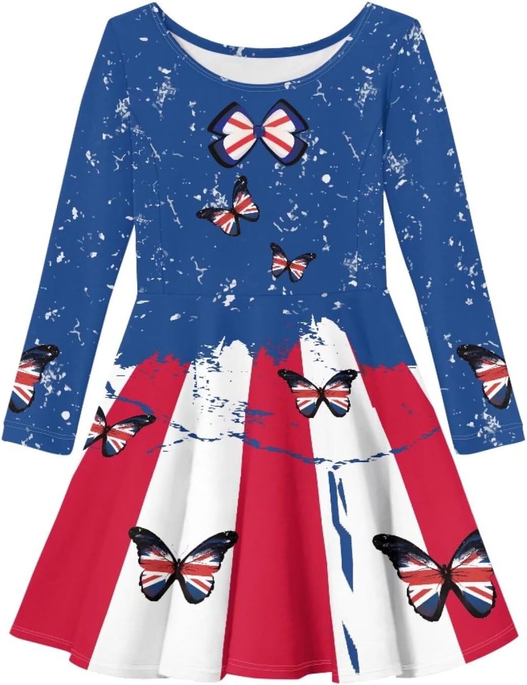 Cute Long Sleeve Dresses for Girls Size 3-16 Knee Length Dresses Girls Skater Dress for Fall Winter