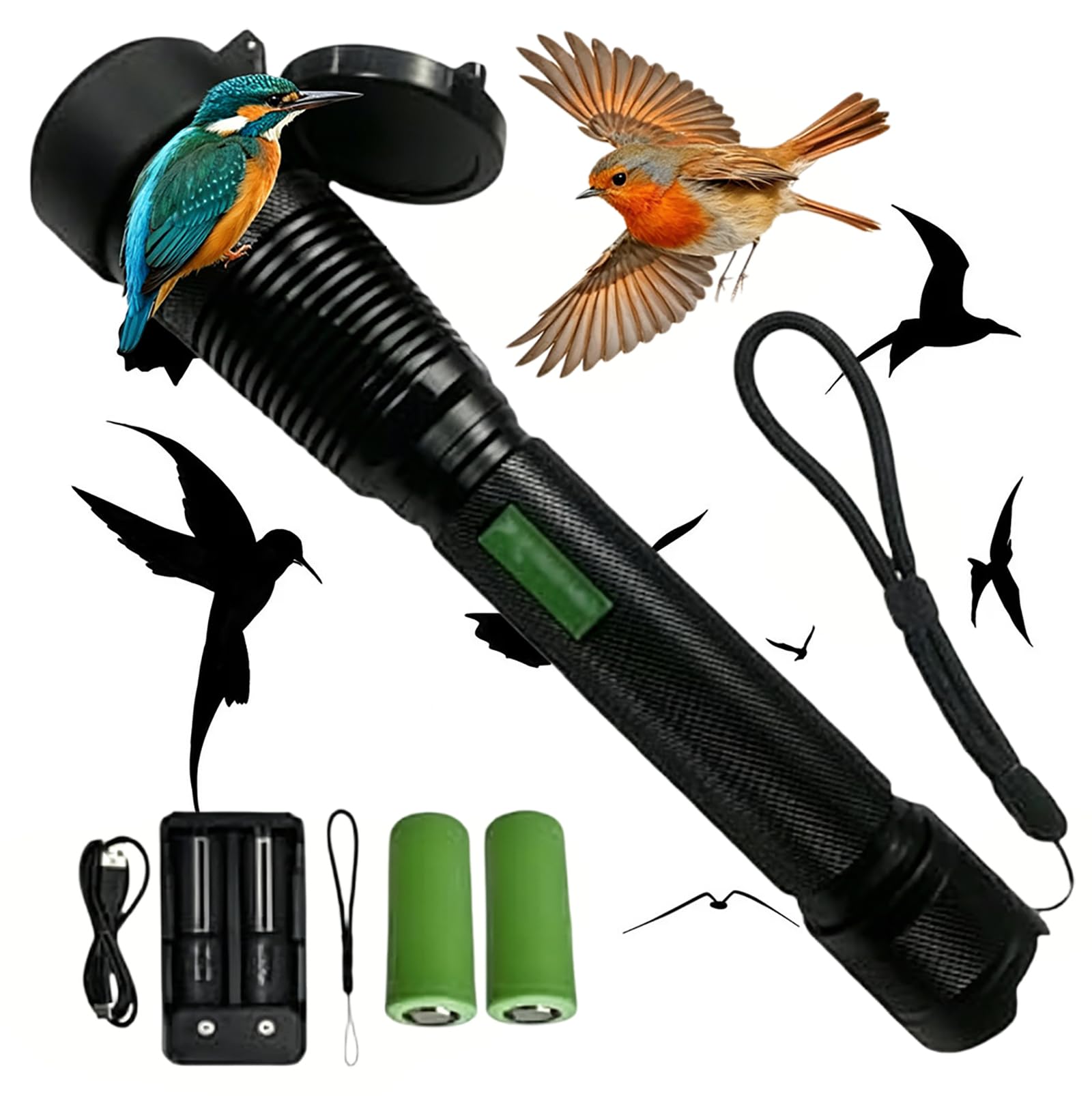 Repelente de aves láser verde con 6 modos de haz para control de plagas exterior