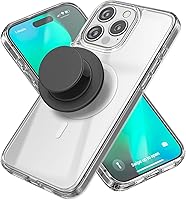 Vista 9 de ENCASED Funda transparente para iPhone 15 con agarre magnético extraíble, soporte plano plegable para teléfono (compatible con MagSafe)