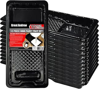 Great Andrew Paint Roller Tray Liner 4 Inch, 12 PCS Disposable Small Plastic Paint Trays Liners Perfect for Smaller Projec...