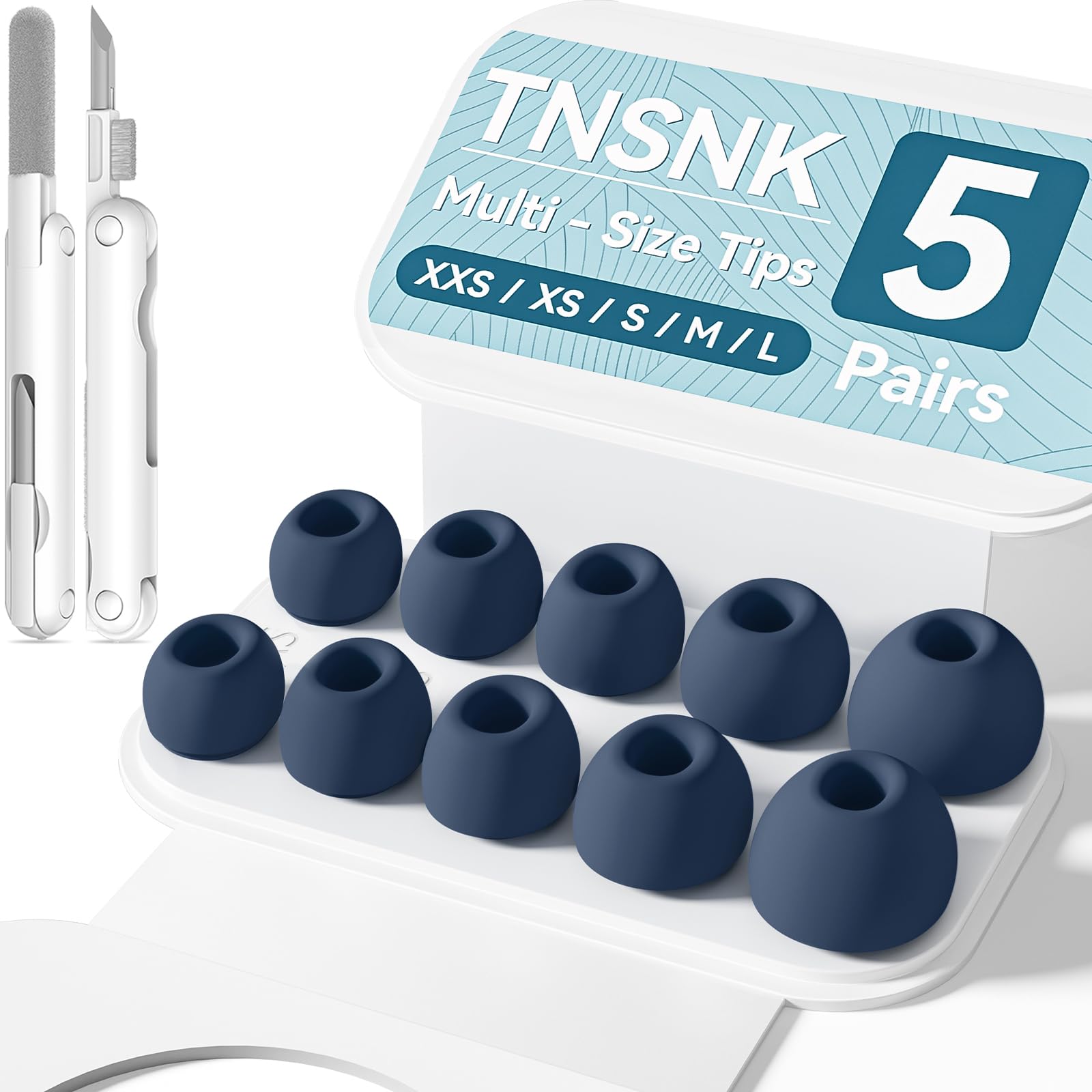 5 Pairs Replacement Ear Tips for AirPods Pro 3(Blue)