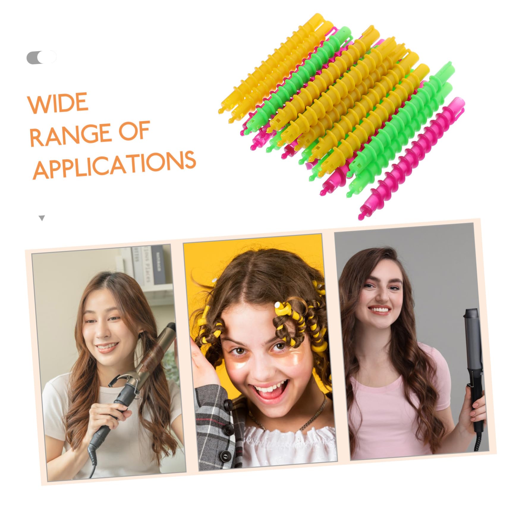 Espiral Varillas Abs de 100, en Permanente Piezas para Cabello | Diseño Antideslizante, Forman Rizos Espirales, Uso en Salón y Casa, para Peinados Variados Color Aleatorio
