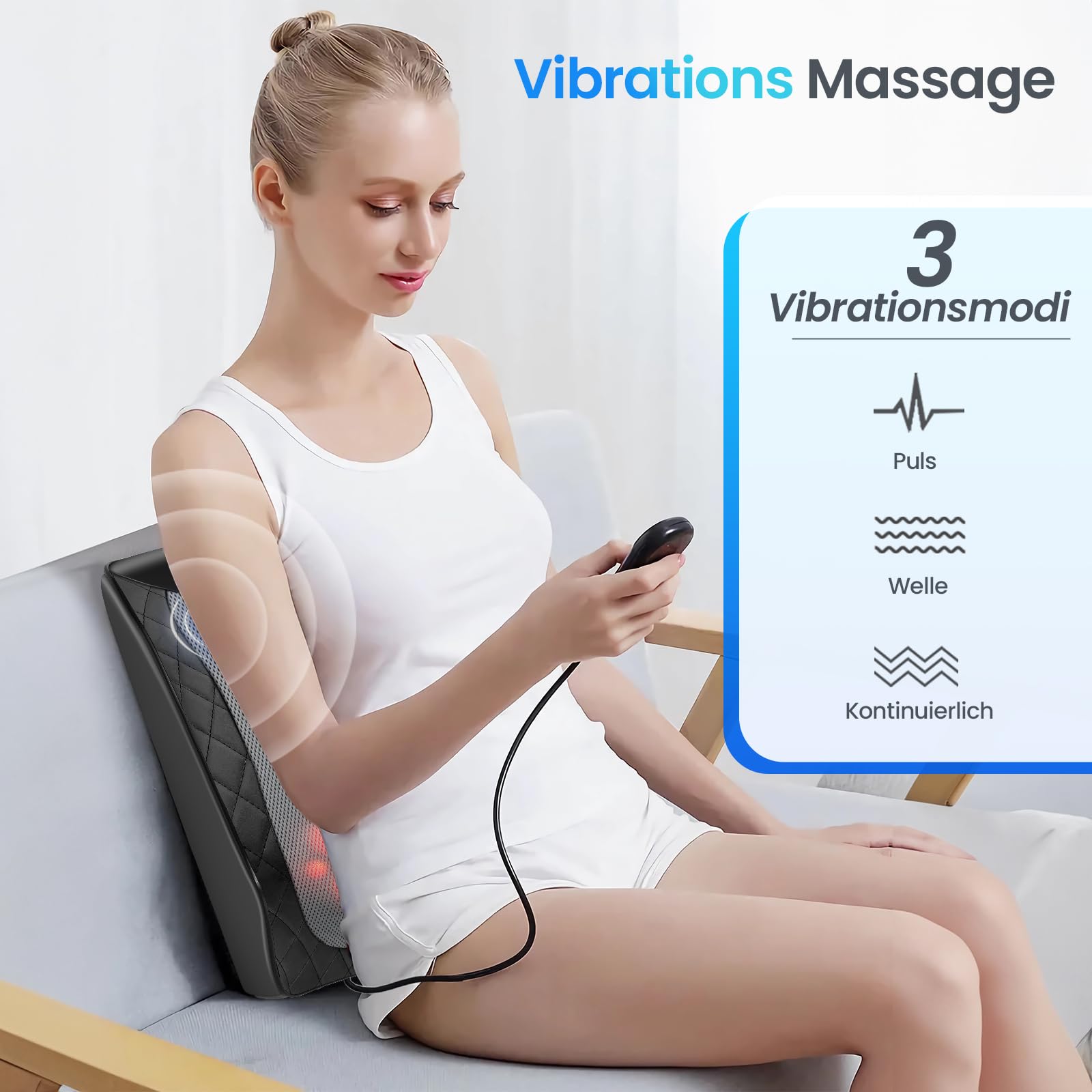 CuPiLo Rücken- und Nackenmassagegerät mit Wärme, Shiatsu Nackenmassagegerät für Bürostuhl Gaming Stuhl, 3D Knet-Massagekissen, Geschenk für Büro Zuhause, Geschenke für Mama Papa Frauen