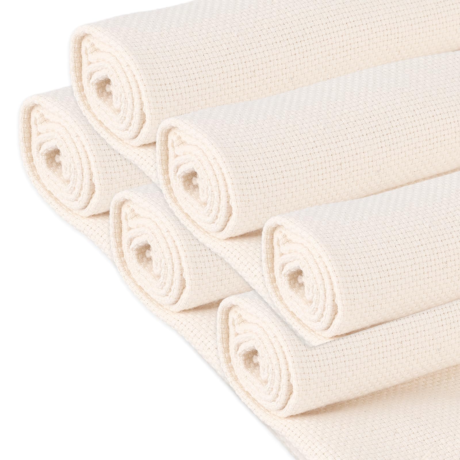 Trinkrittey Punch Needle Fabric 6 Pcs Tufting Cloth 8 X 8 Inch Linen Needlework Fabric Monks Cloth for Punch Embroidery Cloth for DIY Art Craft Handwork