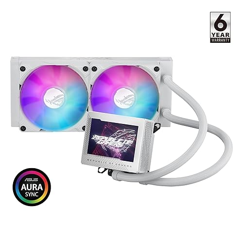 Miniatura 2 de ASUS ROG Ryujin III 240 ARGB WHT - Enfriador líquido todo en uno con radiador de 9.449 in. Bomba Asetek de 8 generación, 2 ventiladores magnéticos