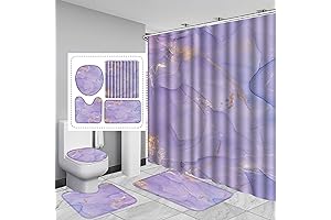 Opulent 4-Piece Purple Marble Bathroom Set: Transform Your Space into a Serene Retreat