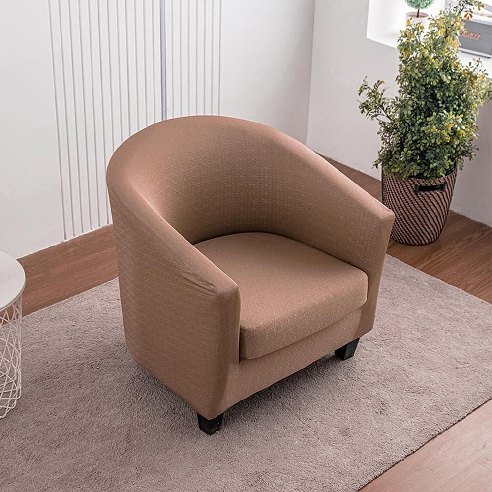 Copripoltrona Chesterfield, 2 pezzi, copripoltrona elasticizzato a 1 posto for sedie Tullsta, copripoltrona da cocktail(Camel)