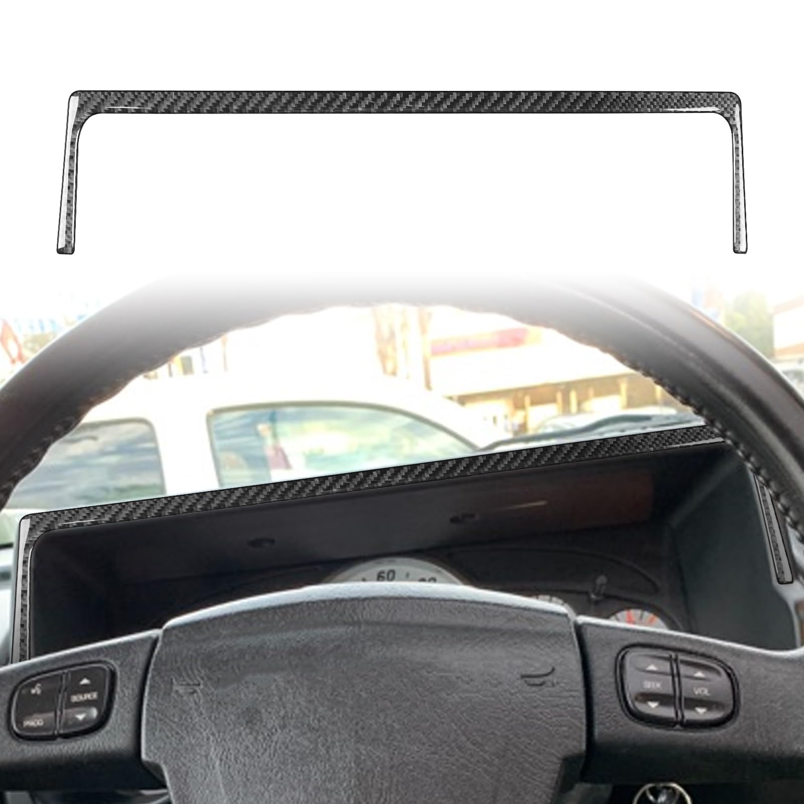 Real Premium Carbon Fiber Compatible with Hummer H2 2003 2004 2005 2006 2007 Accessories Car Center Dashboard Cover Sticker Decal Auto Interior Trim