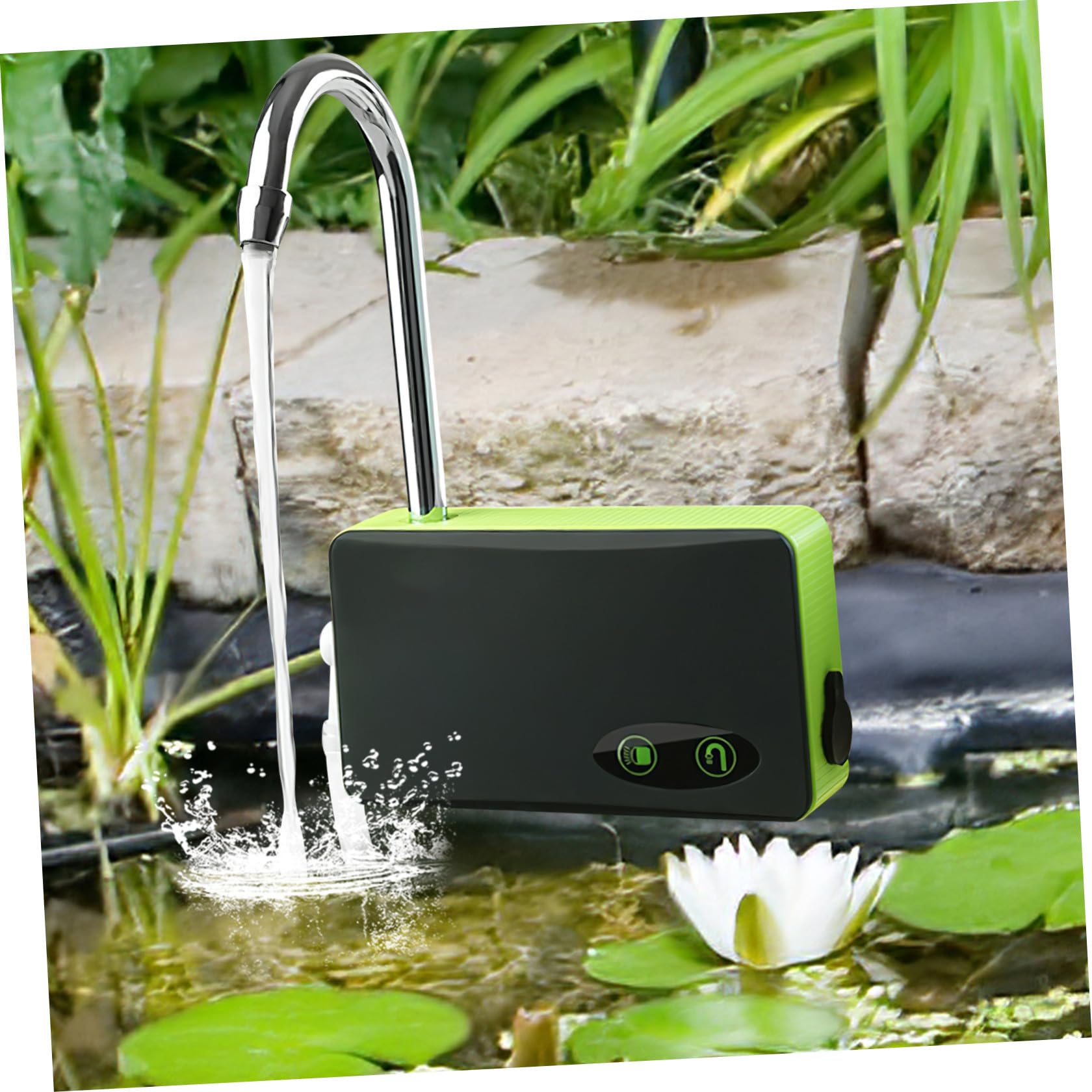 UPKOCH Pompa di Ossigeno Portatile per Pesca Verde Assorbitore d'Acqua Multifunzione Ricarica a Induzione Aeratore per Acquari e Miscelatore Esca Luci LED