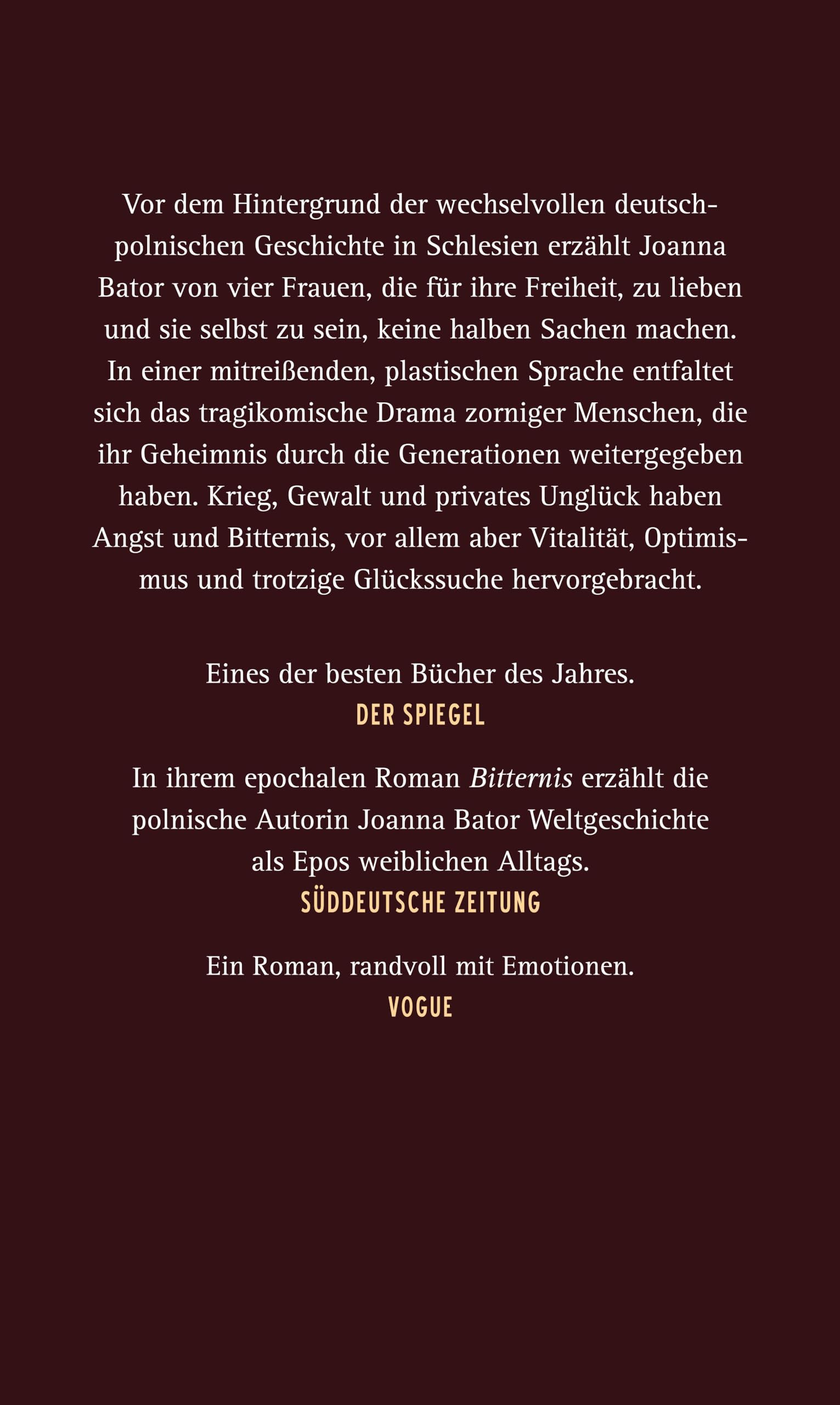 Bitternis: Roman | Ein Epos über starke, zornige Frauen | Eine deutsch-polnische Familiengeschichte, von 1938 bis heute