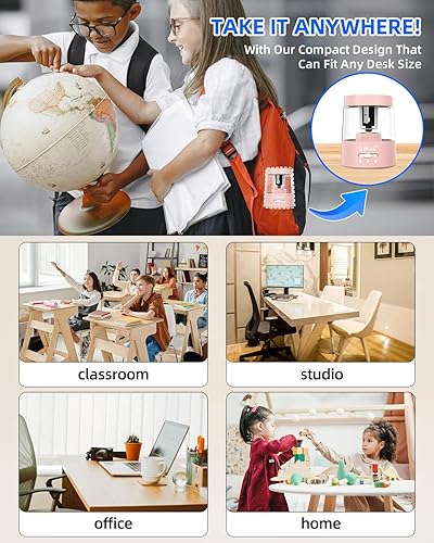 Miniatura 9 de ZMOL Sacapuntas eléctrico para lápices de colores, parada automática, sacapuntas eléctrico enchufable para 0.236-0.315 in No.2oficinahogar-negro