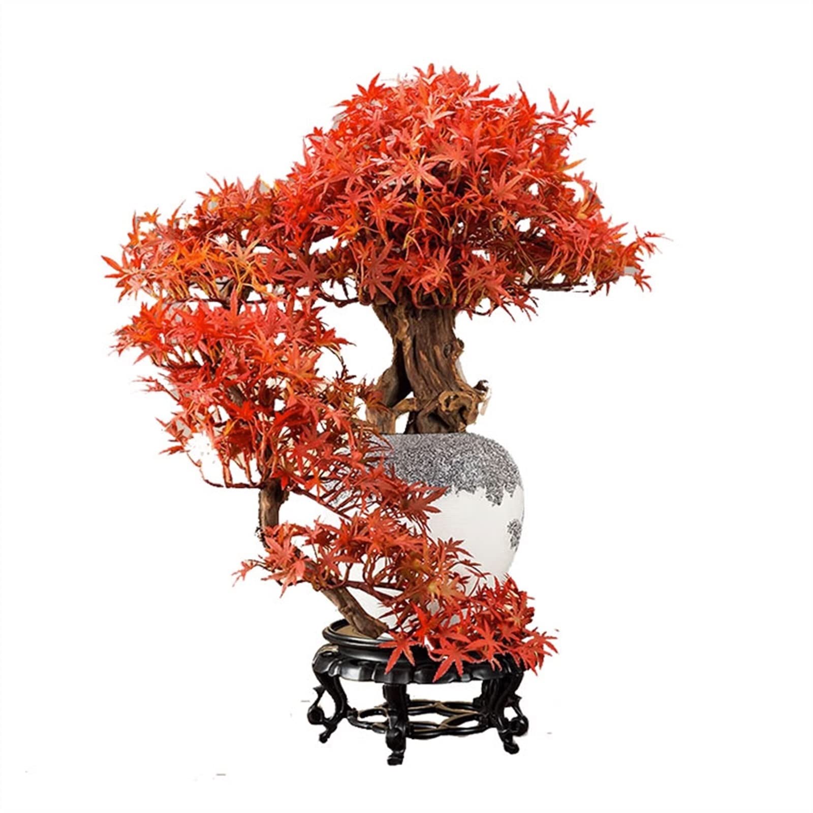 WOTZOV Fake Plants Artificial Maple Leaf Bonsai Tree Faux Plants Indoor Large Fake Plants Decor With Ceramic Pots Indoor Home Decor Bonsai Tree