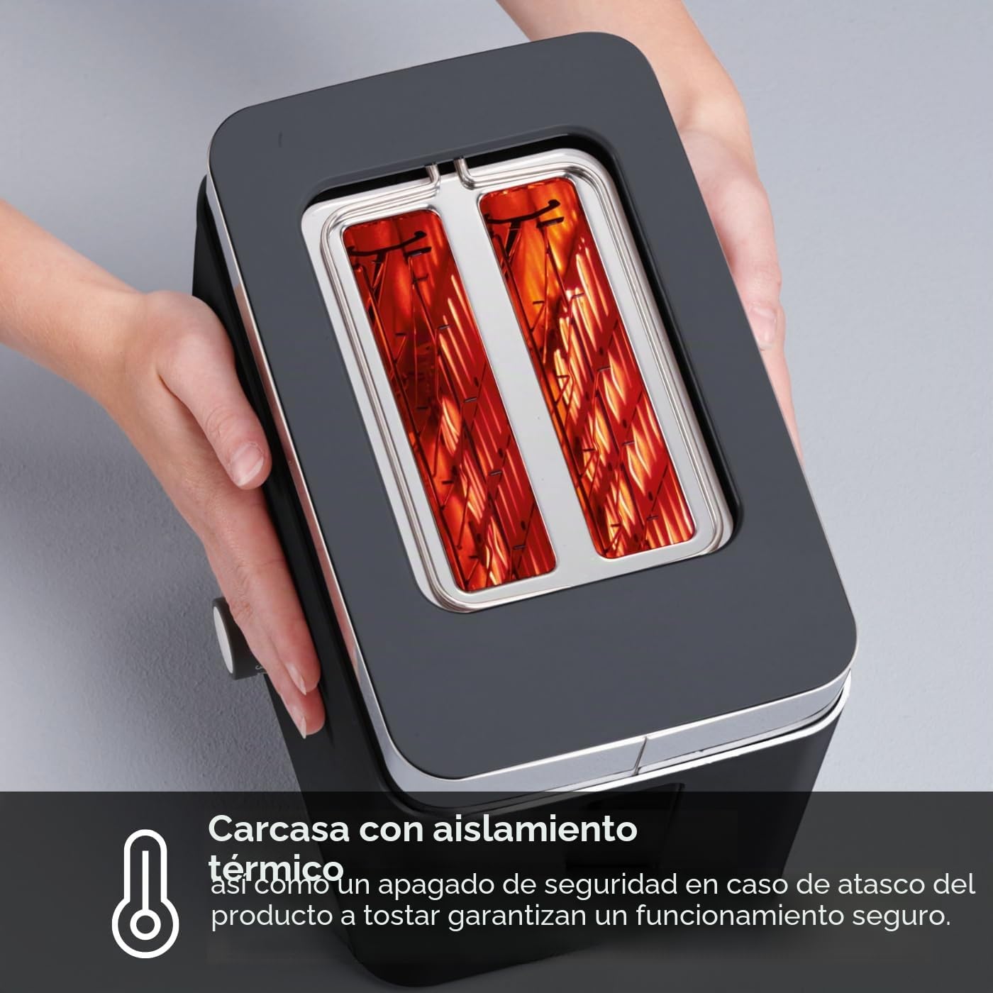 GRAEF Tostadora TO62 Negra Tostadora de 2 rebanadas con accesorio para panecillos, desconexión de seguridad, centrado de rebanadas de pan y bandeja recogemigas