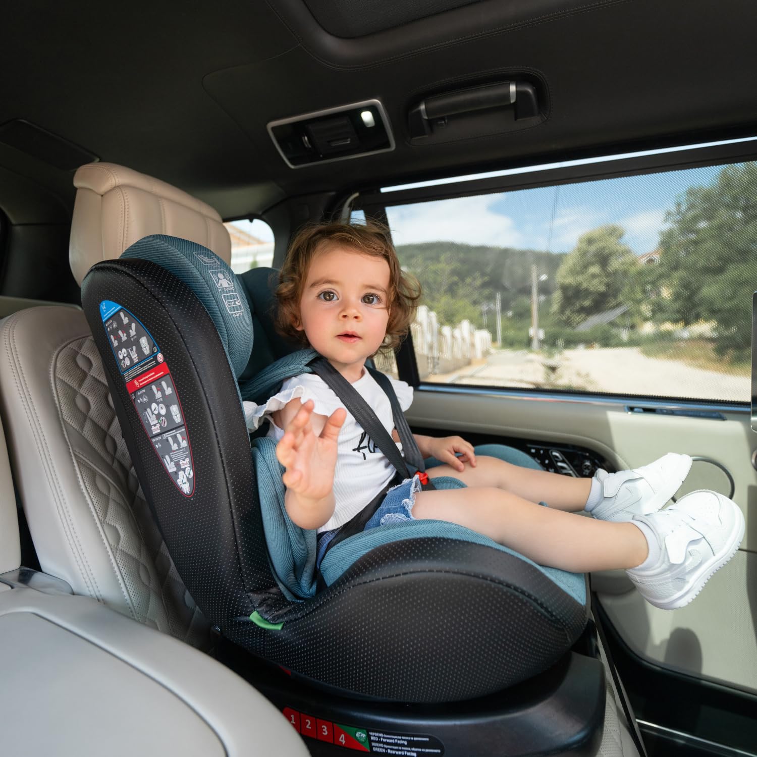 Lorelli Auto Kindersitz Nebula mit Isofix, 360 Grad drehbar, (0-36 kg) Mitwachsender Autositz i-Size 40-150cm - Gruppe 0+/1/2/3, Babysitz ab Geburt, 5-Punkt-Gurt, Einstellbare Kopfstütze, grau