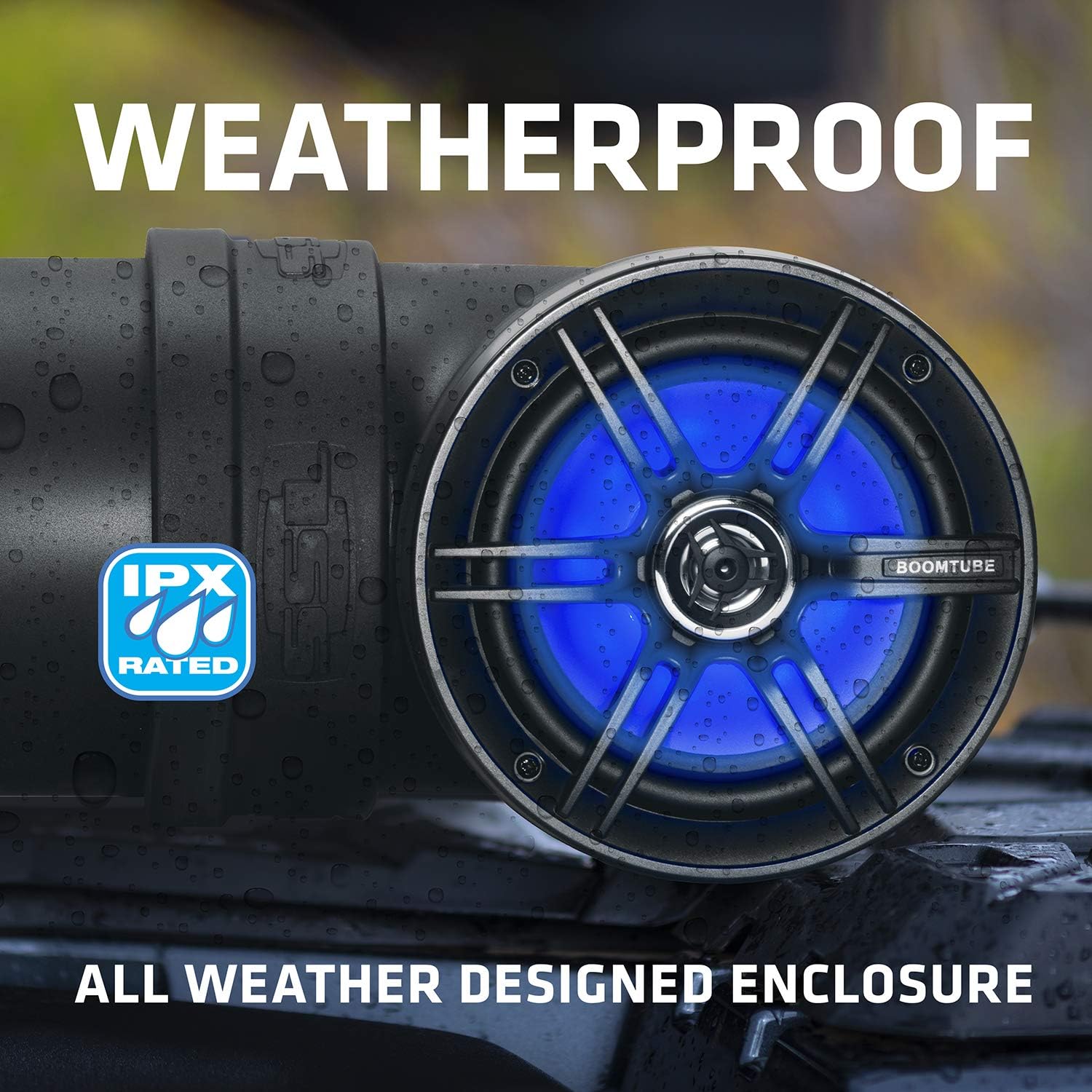 Sound Storm Laboratories BTB6L ATV UTV Sound System - 6.5 Inch Speakers, 1 Inch Tweeters, Full Range, IPX5 Weatherproof, Bluetooth, Built-in Amplifier, Multicolor Illumination, Golf Cart Compatible - Image 6