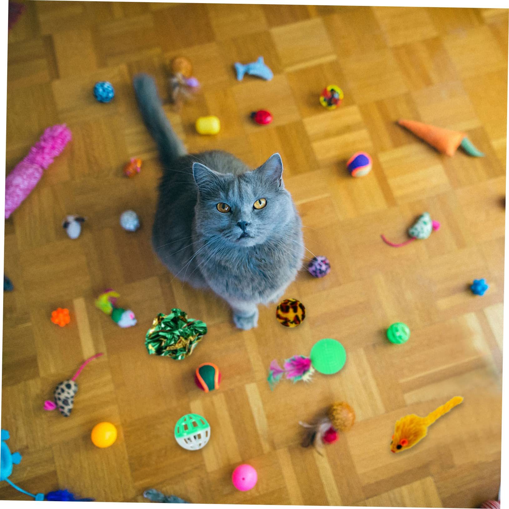 Milisten 40 Uds Conjunto De Navidad para Mascotas Juguete De para Gatos Divertido Palo para Gato Juguetes para Gatos Varita De Juguete Interactiva para Gatos Juguete De Peluche