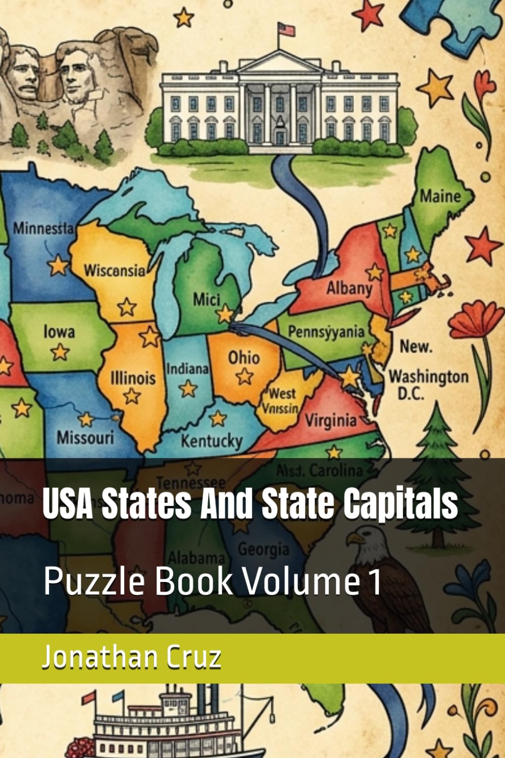 USA States And State Capitals: Puzzle Book Volume 1