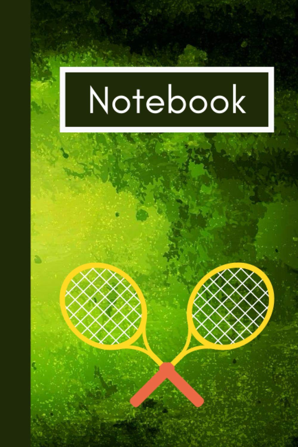 Notebook: Green Tennis Notebook Blank Lined Journal With Silhouettes