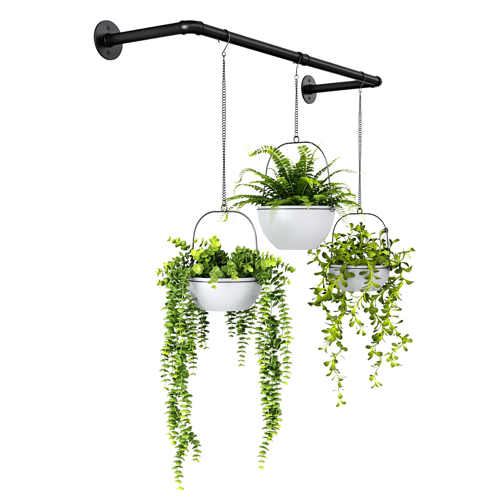 Bamworld Porte-Plantes Suspendues 92 cm Tringle Murale Métal