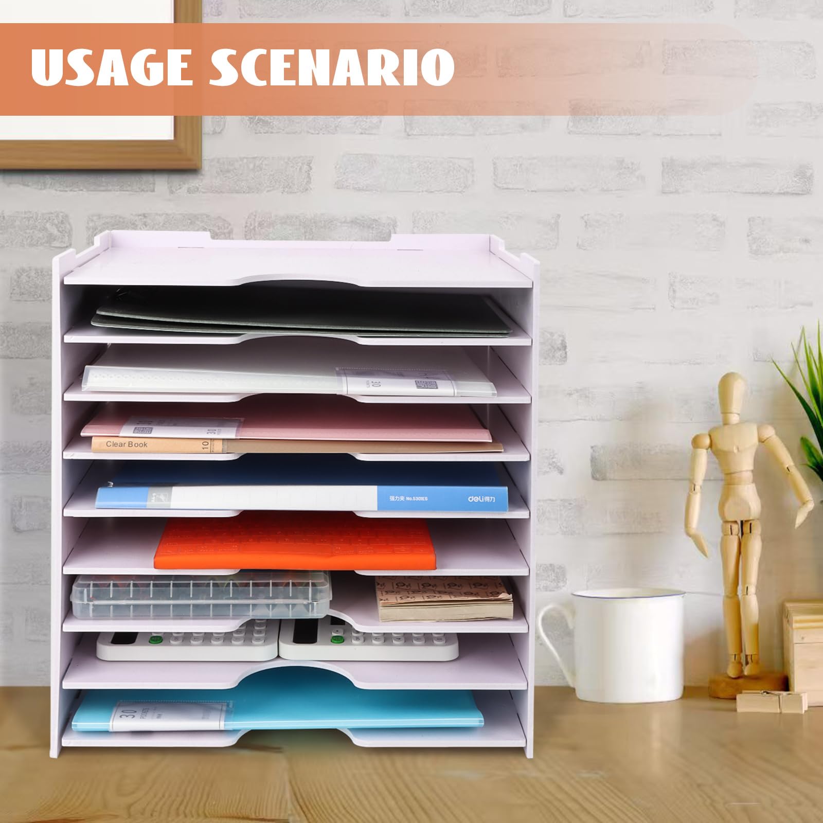 Cinnani 9 Capa Organizador de Escritorio con bandejas para Cartas, Organizador de Escritorio de Oficina, Soporte para Documentos A4, bandejas para archivar Documentos en casa, Oficina, Escuela