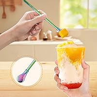 Vista 4 de 2 filtros de cuchara de acero inoxidable con 2 cepillos de limpieza, cuchara de té reutilizable para té suelto, paja de yerba mate, pajitas
