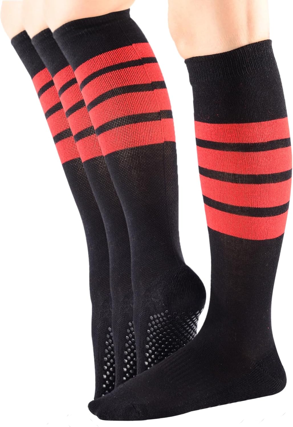 Women's Cushioned Odor Control Compression Knee High/Low Cut Non Slip Gel Grips Yoga Pilate Barre Dance Socks
