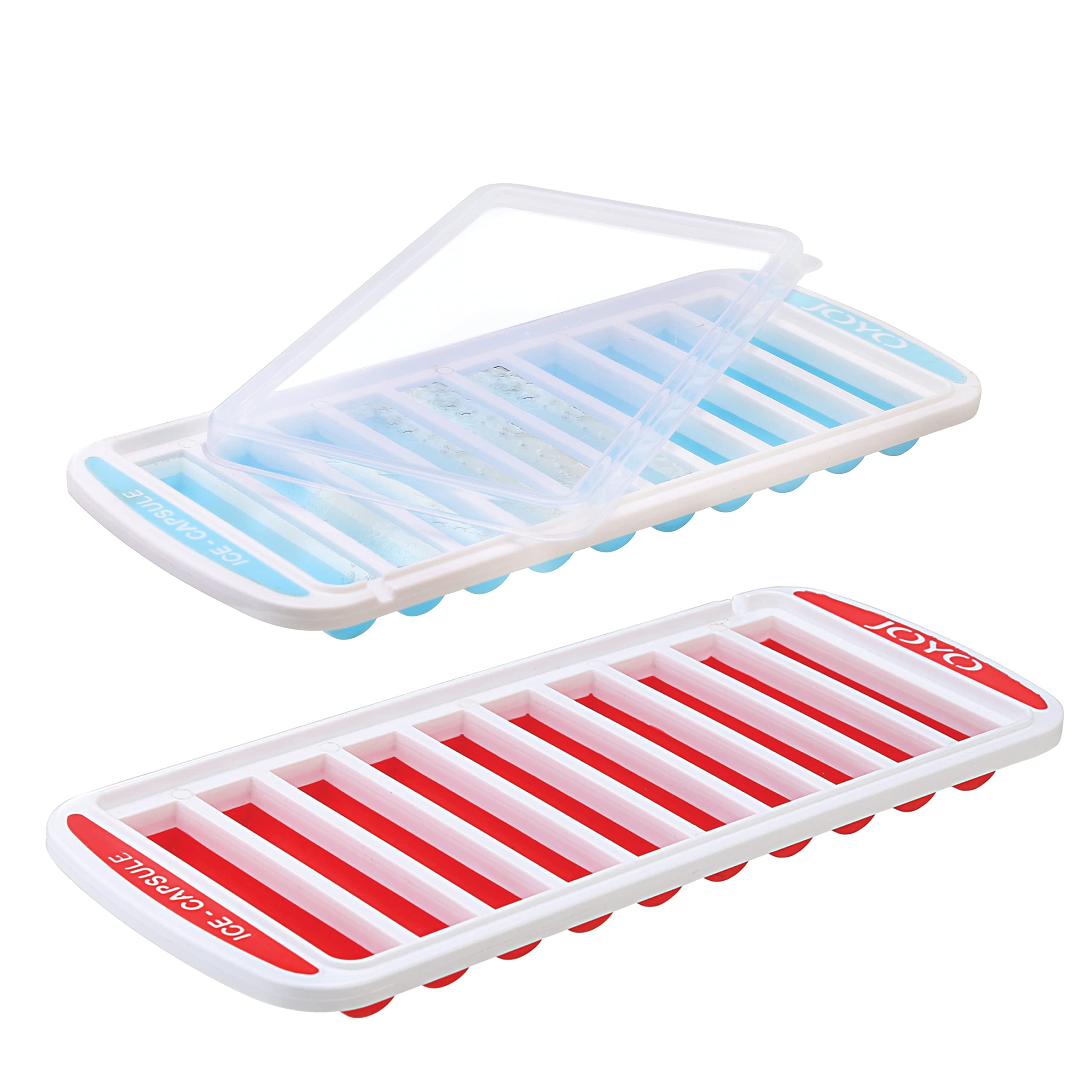 JOYO Capsule/Thik Stick Pop Up Ice Tray with Silicone Bottom & Plastic Lid Food Grade Matrial-Assorted Color (Pack of 2) (B0BNF1FSBZ) Amazon Price History, Amazon Price Tracker