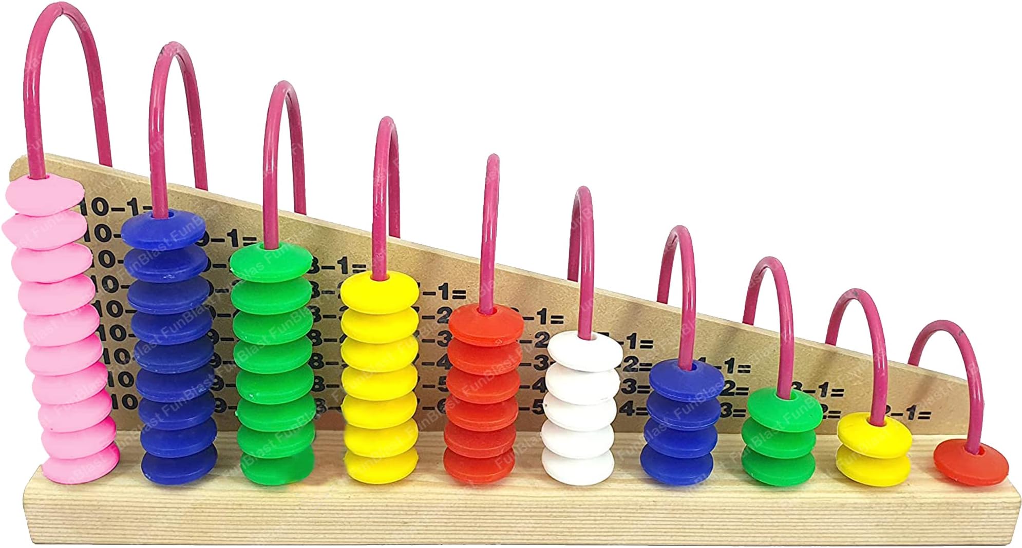 FunBlast Wooden Double - Sided Calculation Shelf Abacus With Counting Addition Subtraction Maths Toy, Early Educational Learning Toy - Multicolor, Kid