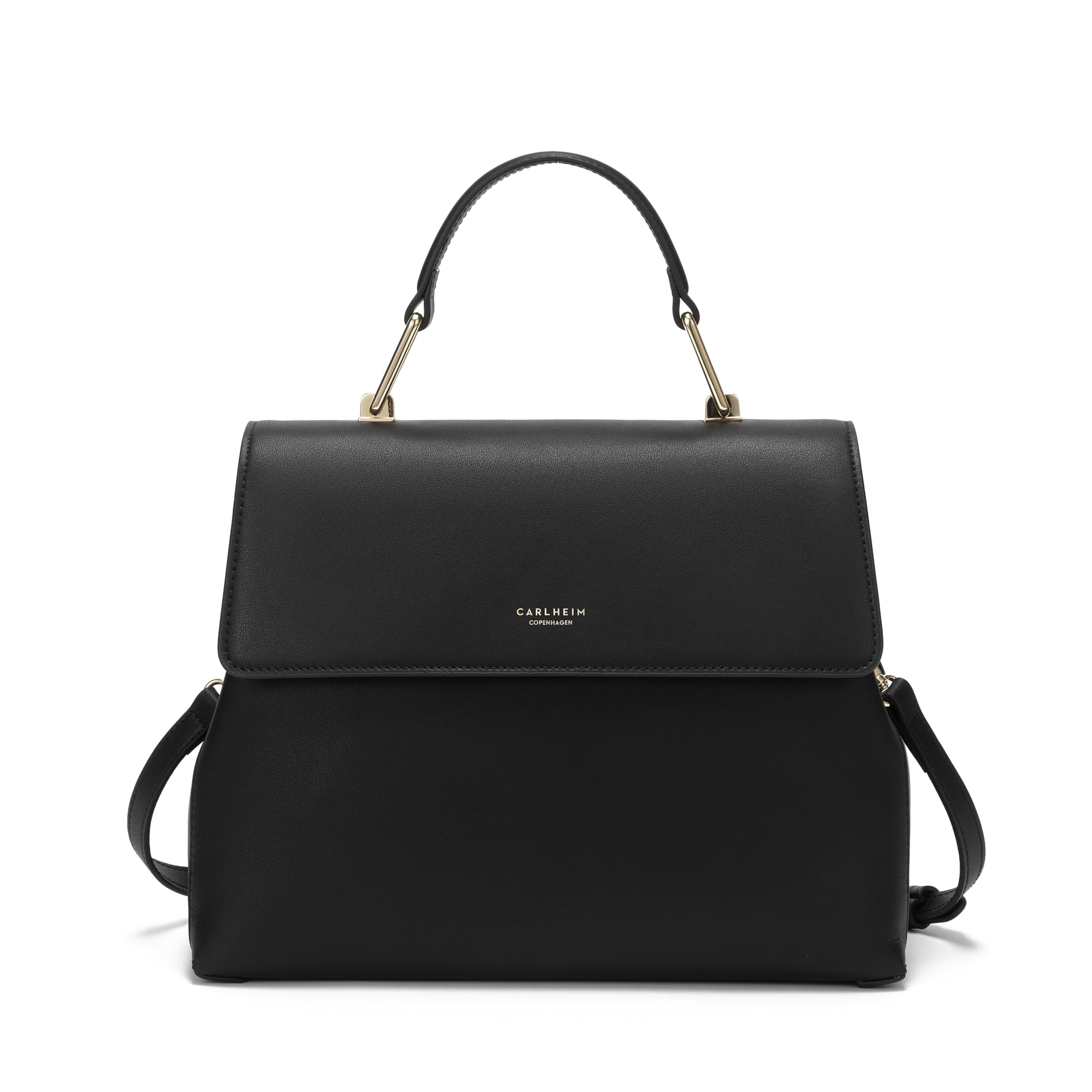 Carlheim, Gotland Genuine Leather Collection, Sophia Genuine Leather Handbag (Black), black, Medium