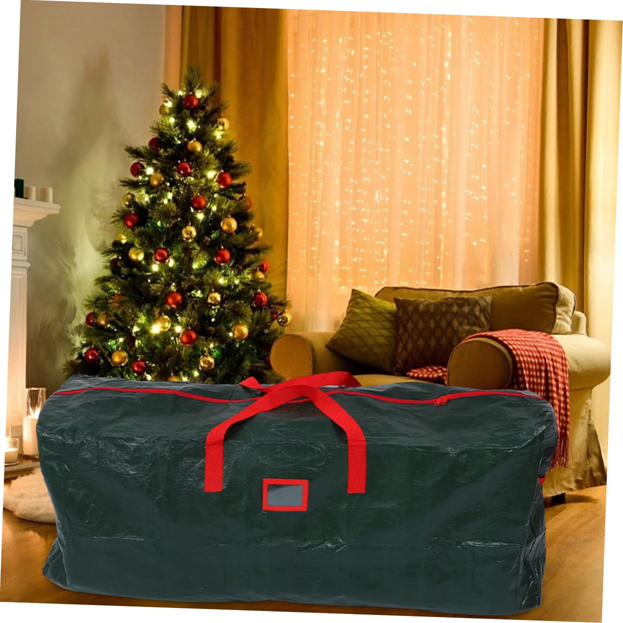 Bolsa Para Árbol De Navidad Con Cremallera y Asas De Transporte Bolsa Para Regalos De Fiesta Para Guardar Árbol De Navidad Exterior