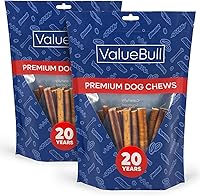 Vista 16 de ValueBull Bully Sticks para perros pequeños, extrafinos de 6 pulgadas, 50 unidades, golosinas naturales para perros, 100% carne de res, un solo