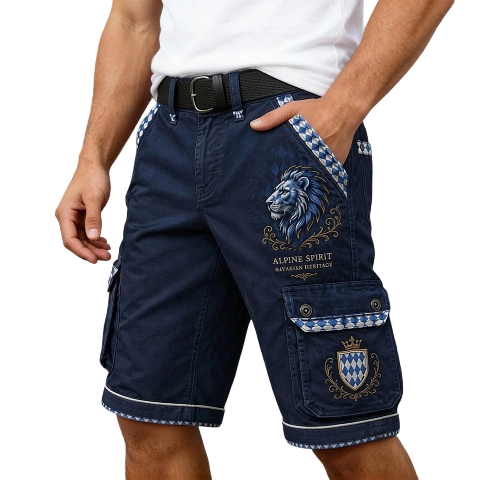 Bayern Kurze Hosen Herren Sommer Leichte Bermuda Cargo Chino Shorts Freizeithose mit Taschen Männer Regular Fit S-3XL 2026