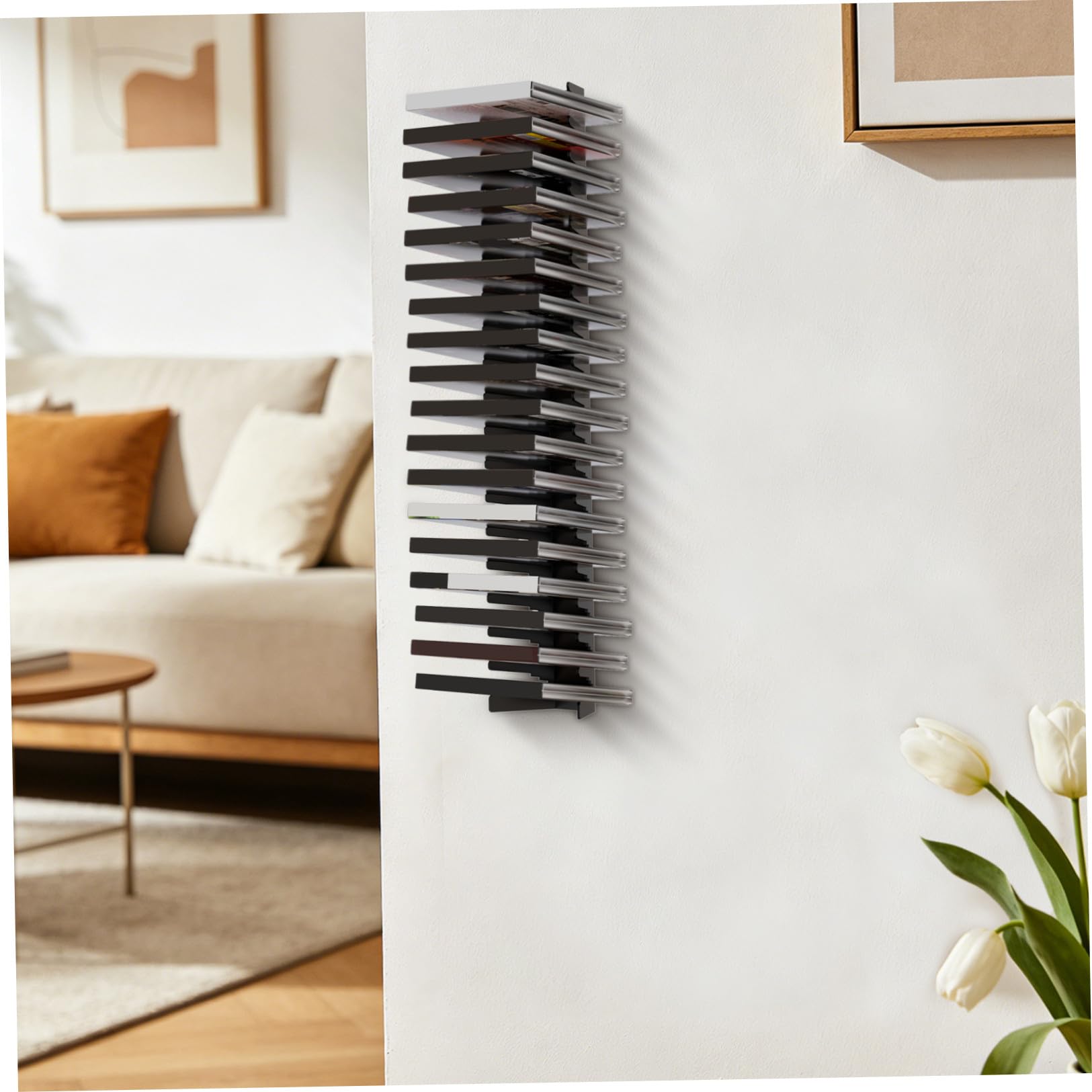 4 Piezas Soporte de Pared para Colección de Cd, Acero al Carbono