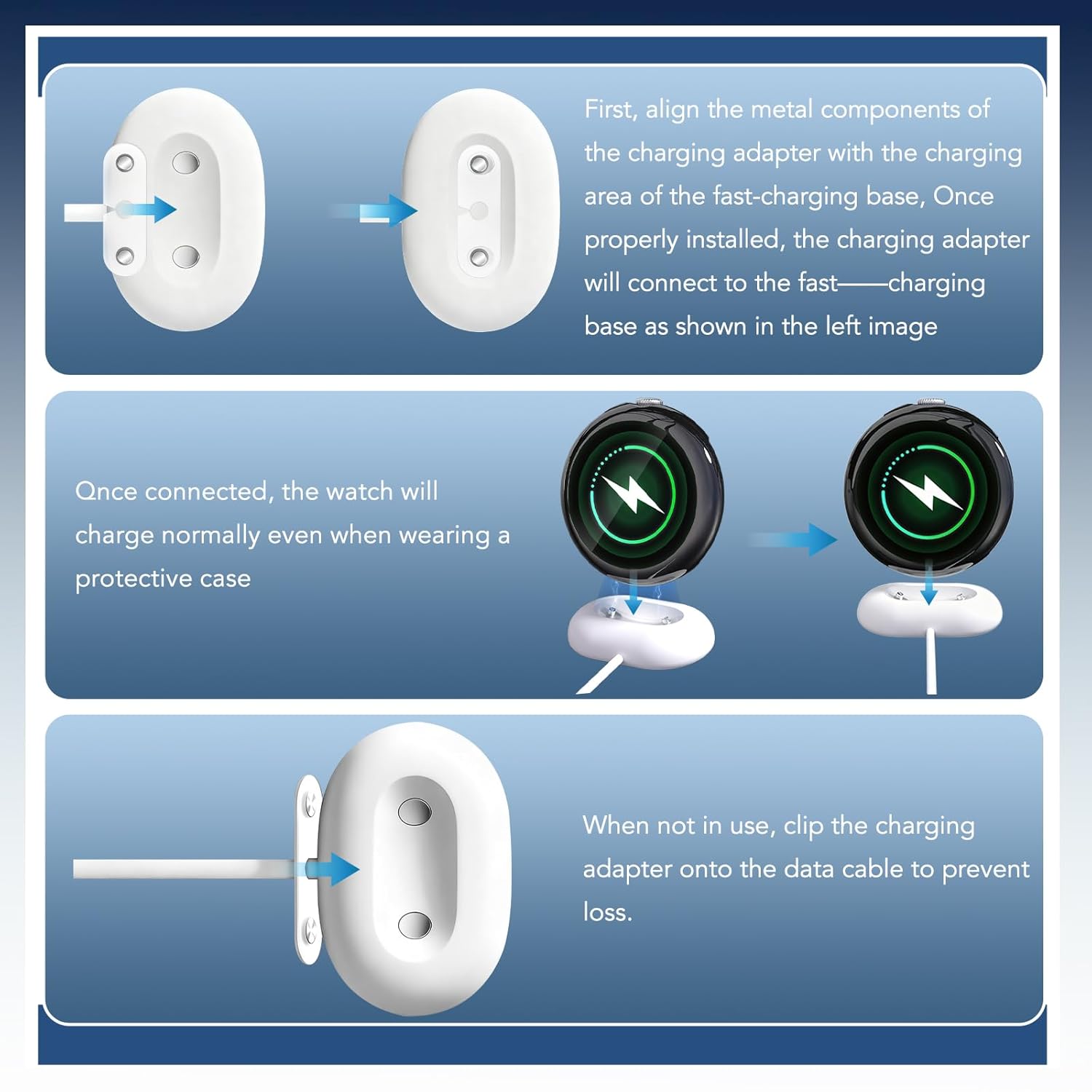 2 Pack Charger Cable for Google Pixel Watch 4,Replacement Magnetic Charging Cable with Charger Aid Accessories for Google Pixel Watch 4, Magnetic Fast Charging,3.3ft / USB Type C