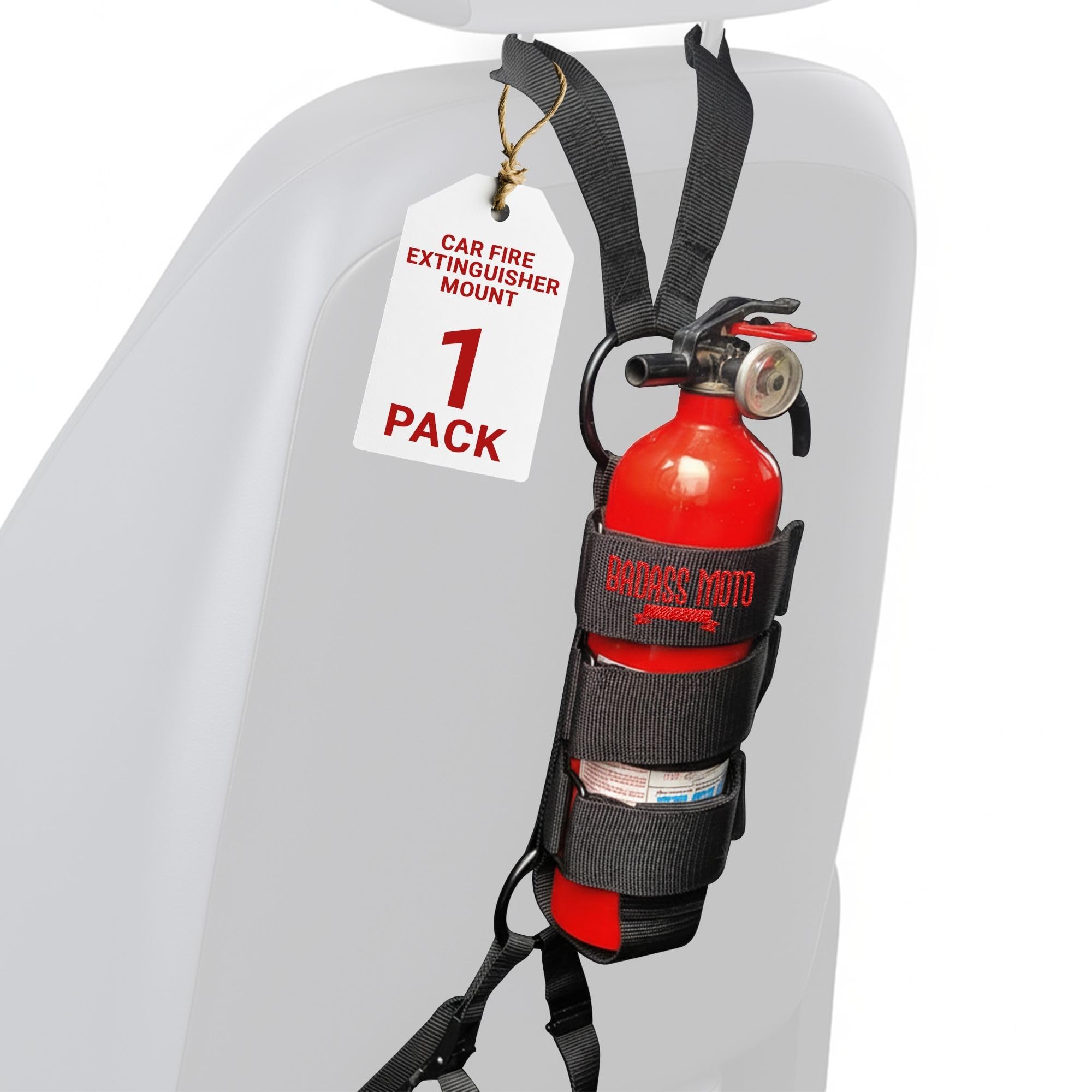 Badass Moto Soporte Universal para extintor de Incendios para automóvil, camión, SUV. Soporte Universal para extintor de Incendios para Asiento de Coche. Se Adapta al Soporte de extintor de Incendios