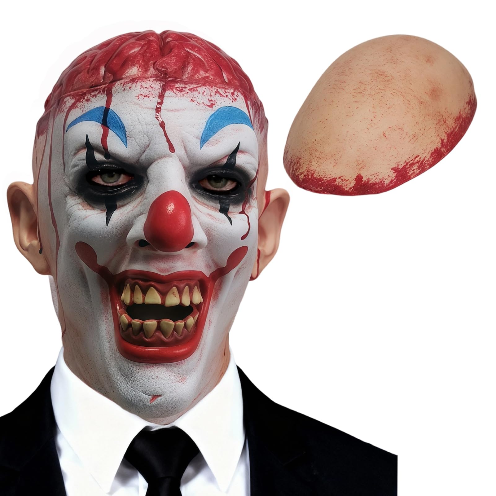 Maryparty Scary Clown Mask Joker Scary Creepy Halloween Costume for Cosplay Props (Style-2)