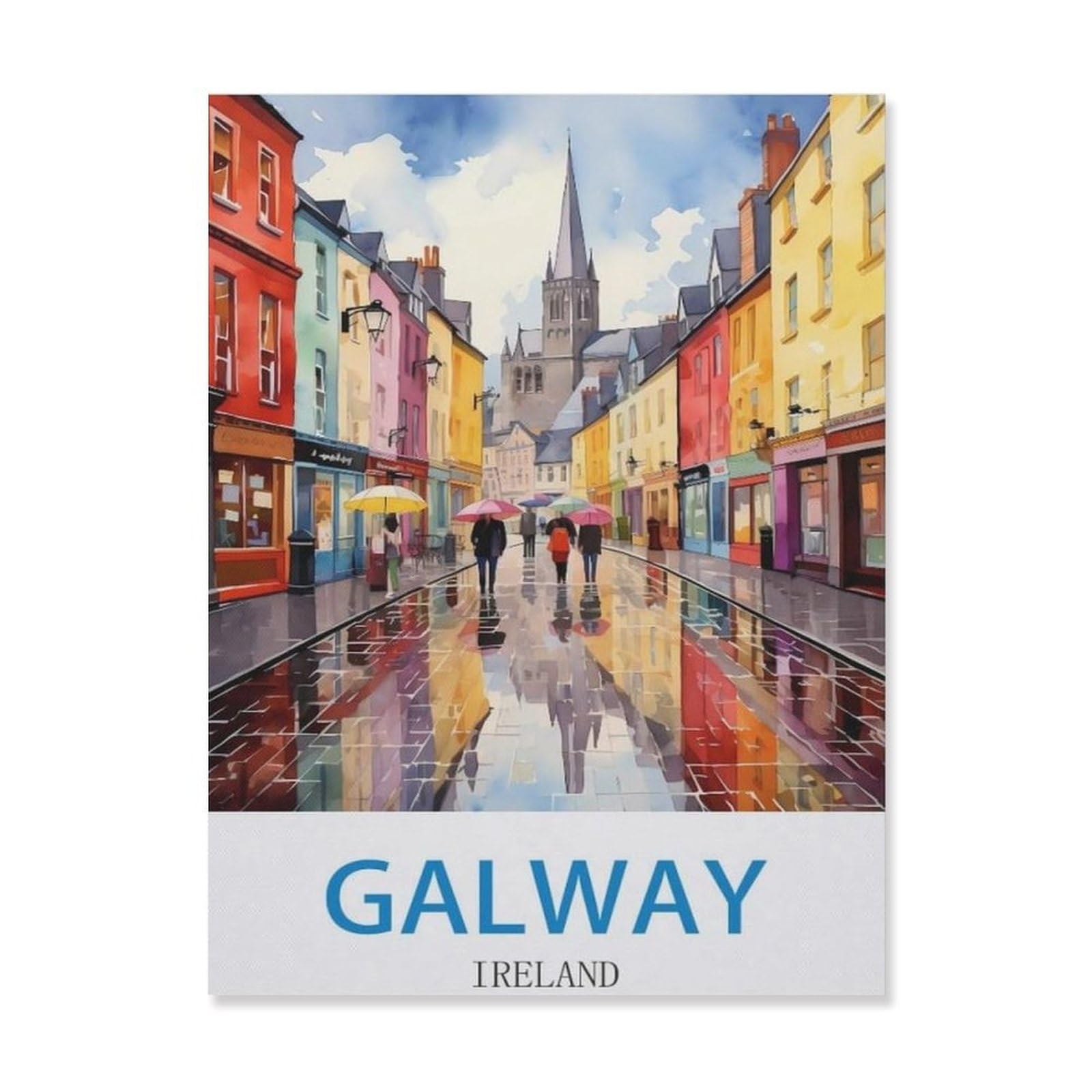 Galway Ireland，Metal Tin Sign,For Farmhouse Home Bathroom Garage Cafe Office Kitchen Restaurant Man Cave Vintage Art Wall Decor Poster(30x40cm）12x16 inch-EH82