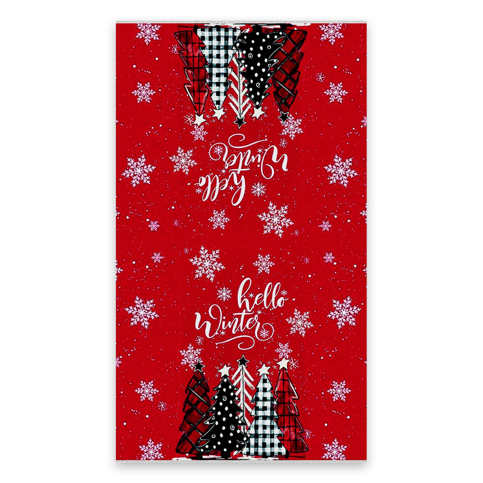 Paños de Cocina Árbol De Navidad Rojo Trapos Cocina Suaves Lavable Poliéster Secado Rápido Reutilizables para Baño Barra Restaurante Picnic etc Toallas de Limpieza 4 Piezas (40x60 cm)