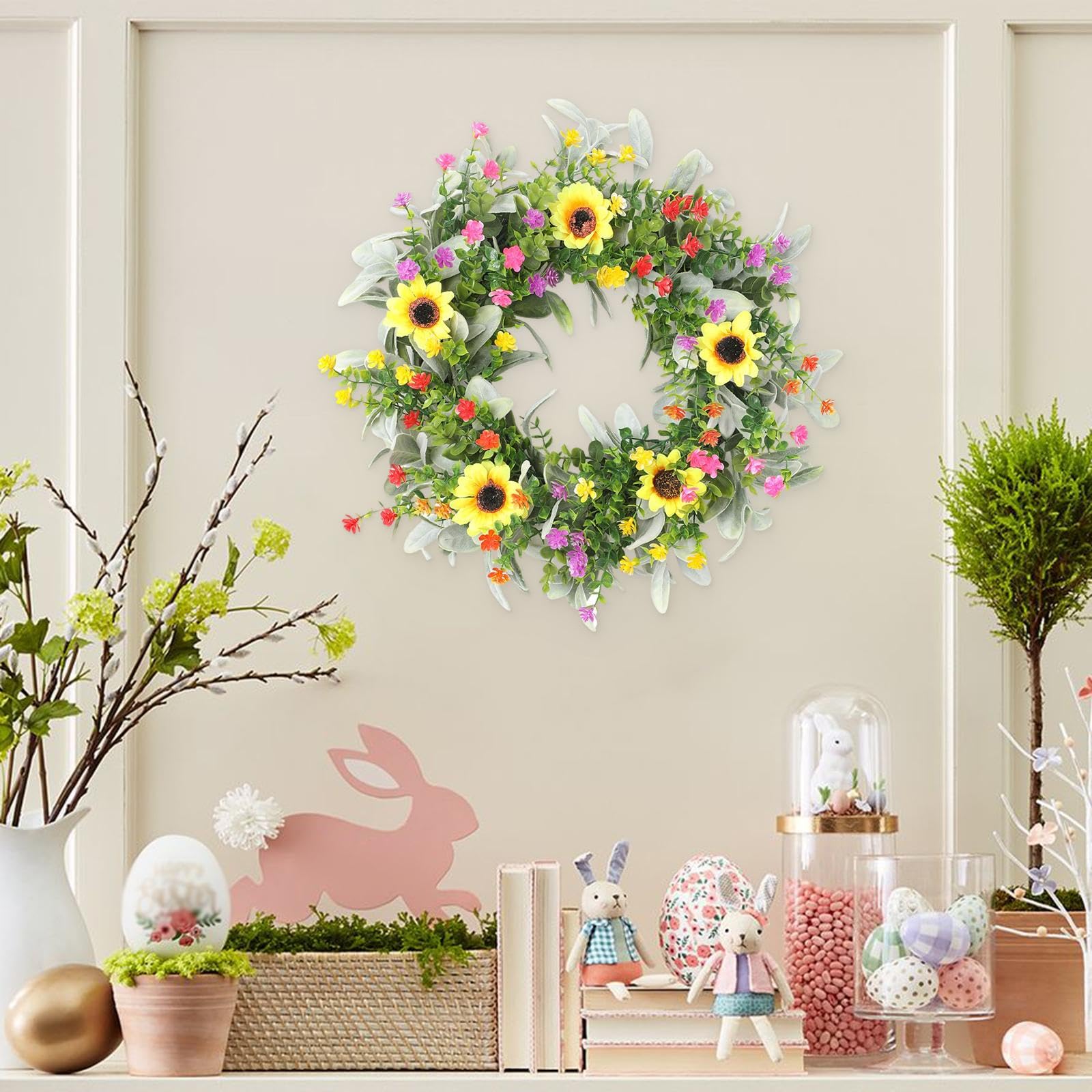 Amazon.co.jp: FashionCha 春夏のリースの造花リース。ホーム