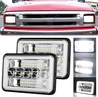 BESTZHEYU 2PCS 4x6 LED Headlights Pair DOT 45W 4500LM