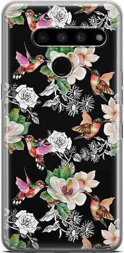 Miniatura 6 de Mertak - Carcasa transparente para LG Stylo 6, 5, 4, K61, K51S, K41S, K30, K20, Q70 y Q60, diseño de estrellas flexible, diseño de girasoles de