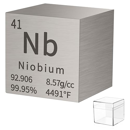 Cubo de niobio de densidad de metal, cubo de elementos de alta densidad de metal puro para colecciones de elementos, experimentos de laboratorio,