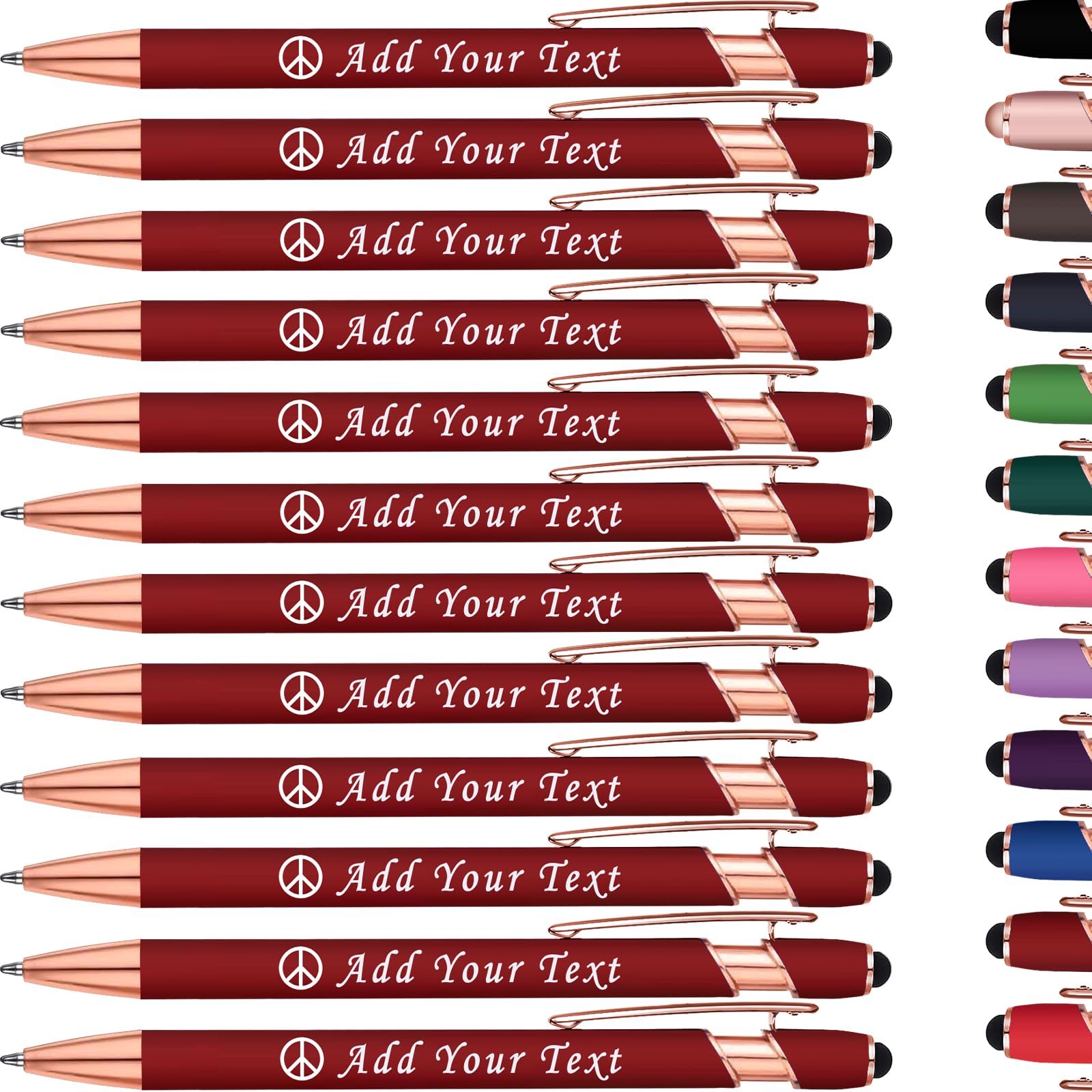 KoelntDIY Personalized Pens Custom Ballpoint Pen with Stylus Tip Customized Engraved Metal Pen with Name Text Logo for Business Writing Graduation