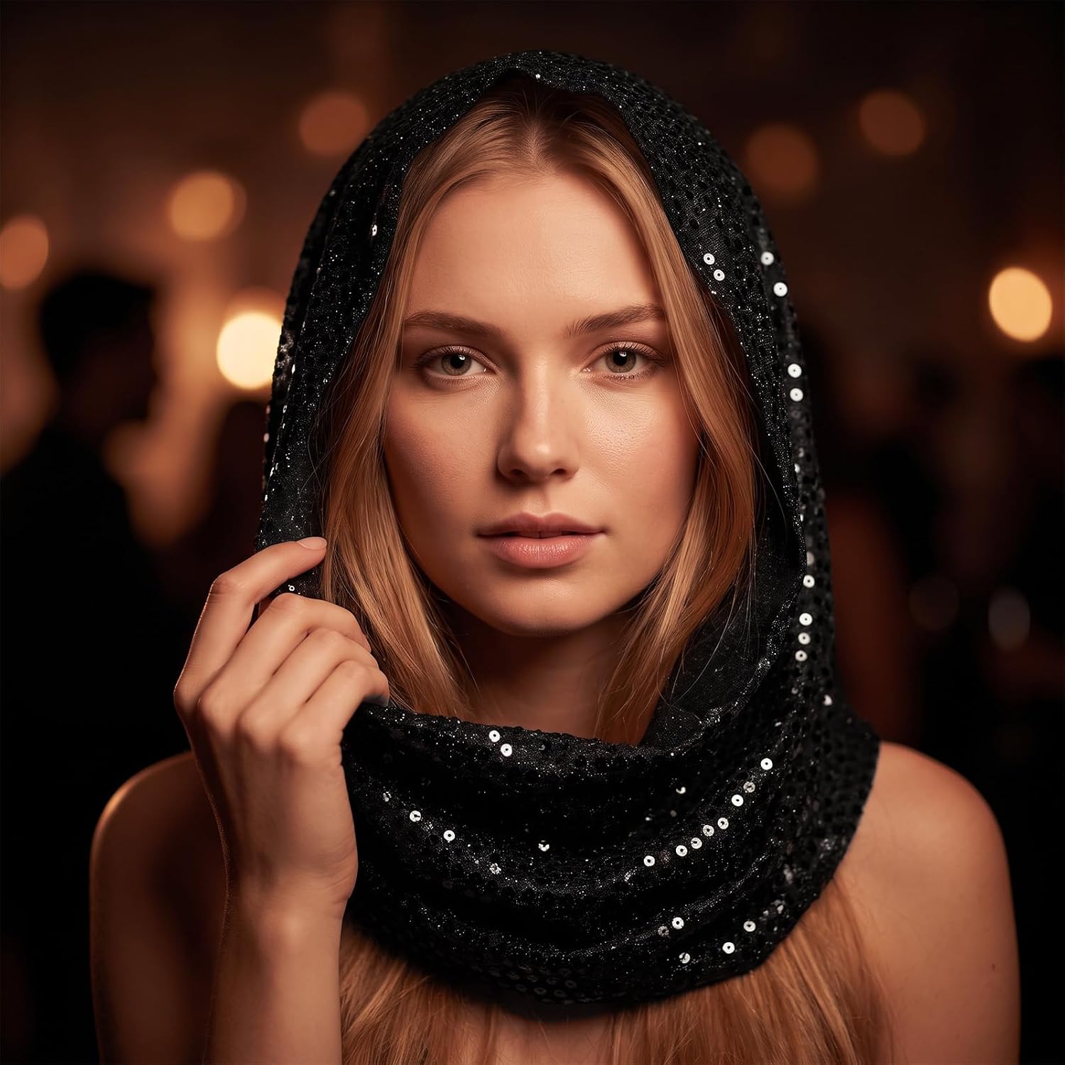 Sequin Unisex Rave Hood Sparkly Head Scarf Rave Accessories for Women image 5