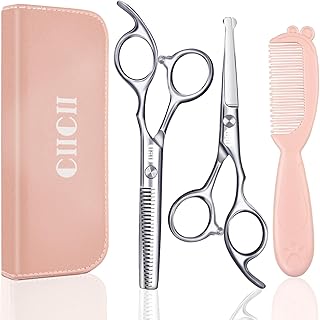 CIICII Kids Hair Cutting Scissors Shears Kit, Safety Round Tip Hairdress...