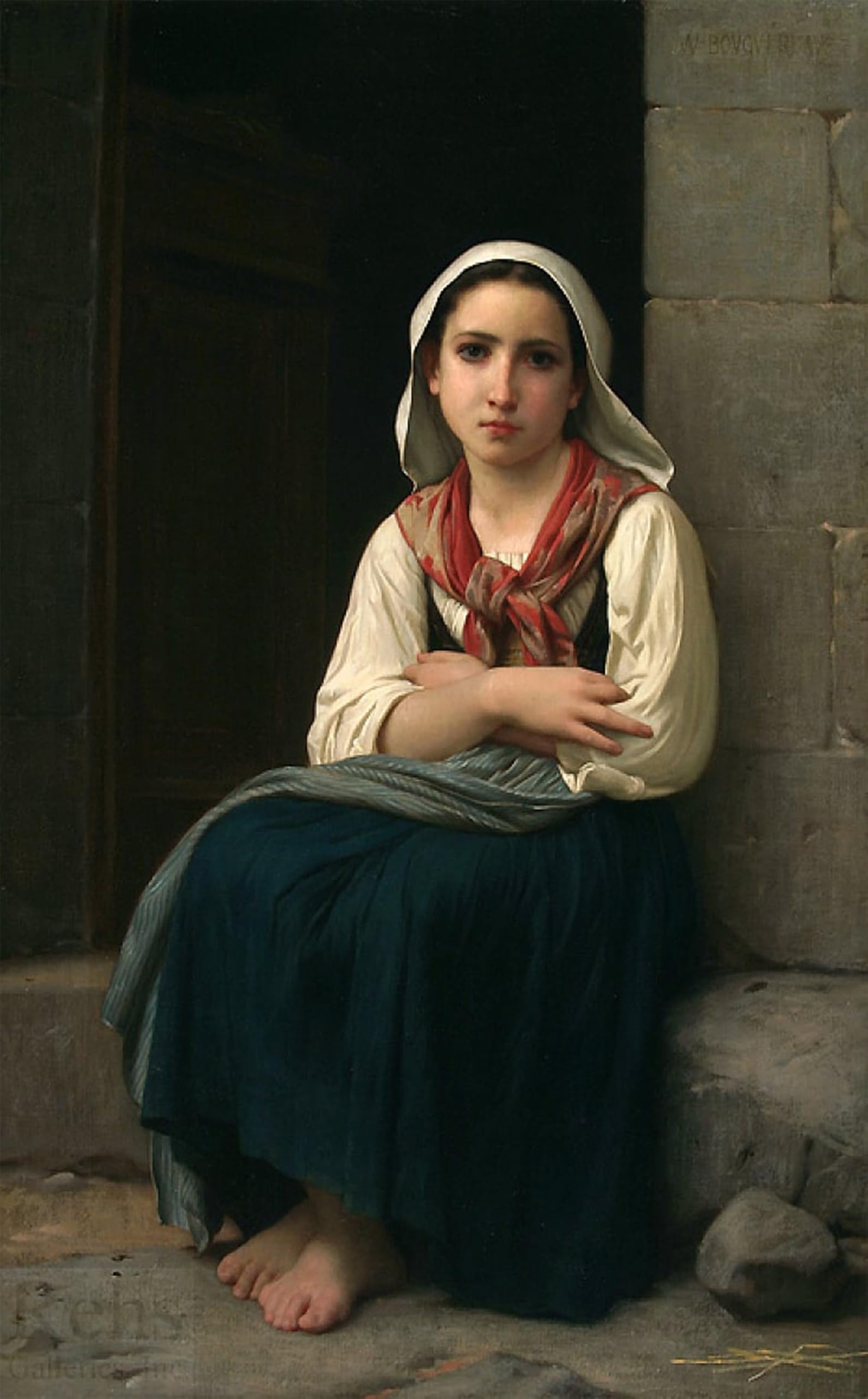 SERENDIPITP Abstract Painting Mural Print Picture Wall Decor Painting Portrait of Eva and Frances Johnston by William Adolphe Bouguereau Vintage Wall Artwork for Home Decor 60x90cm