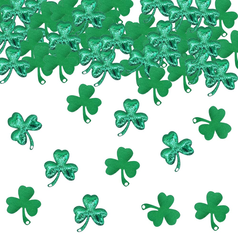 Hying 200 Pieces Spring Leaves Confetti Decorations for Table, Irish Shamrock Confetti Green Table Confetti Lucky Clover Leaves Sequin Sprinkles Confetti for Saint Patrick's Day Carnival Party Favors