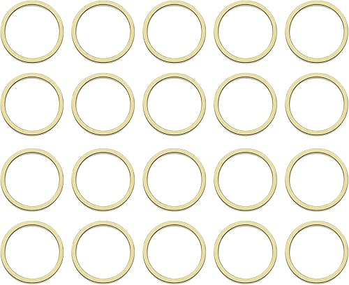 uxcell Anillos de enlace redondos de bisel de círculo hueco de latón, conectores de joyería para pendientes, collares, fabricación de joyas
