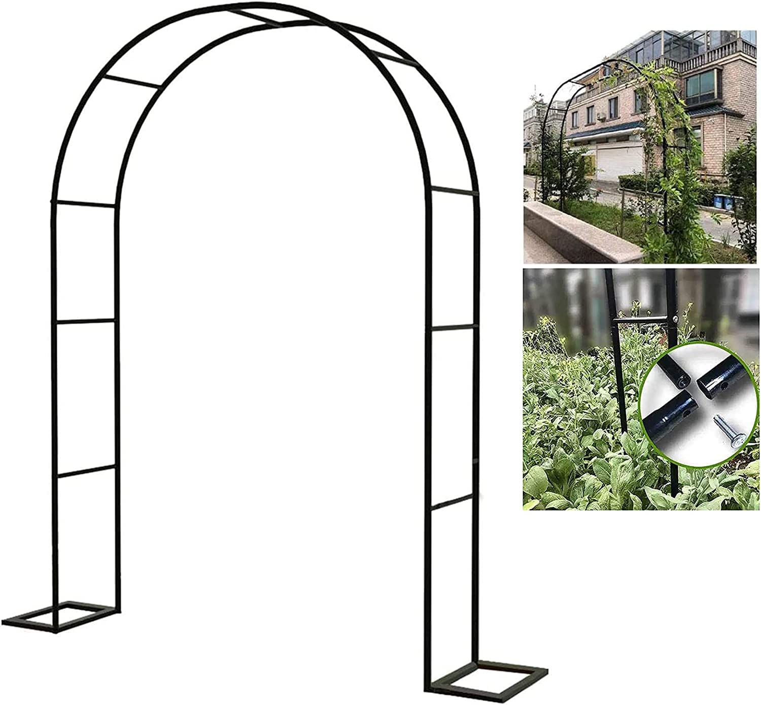 Arche De Jardin Pour Rosiers Largeur Arche Plante Grimpante Pour Terrasse Patio Arceau À Rosiers, Support Pour Plantes Avec Pied,W3mxH2.2m